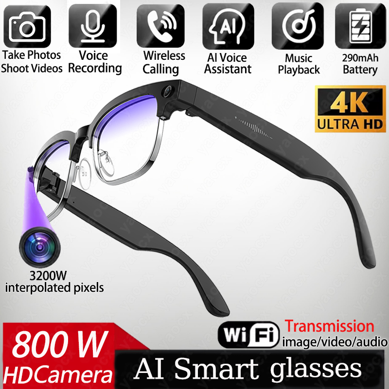 4K Smart AI Glasses 8MP Camera - Smart Glasses Lens 评论和价格