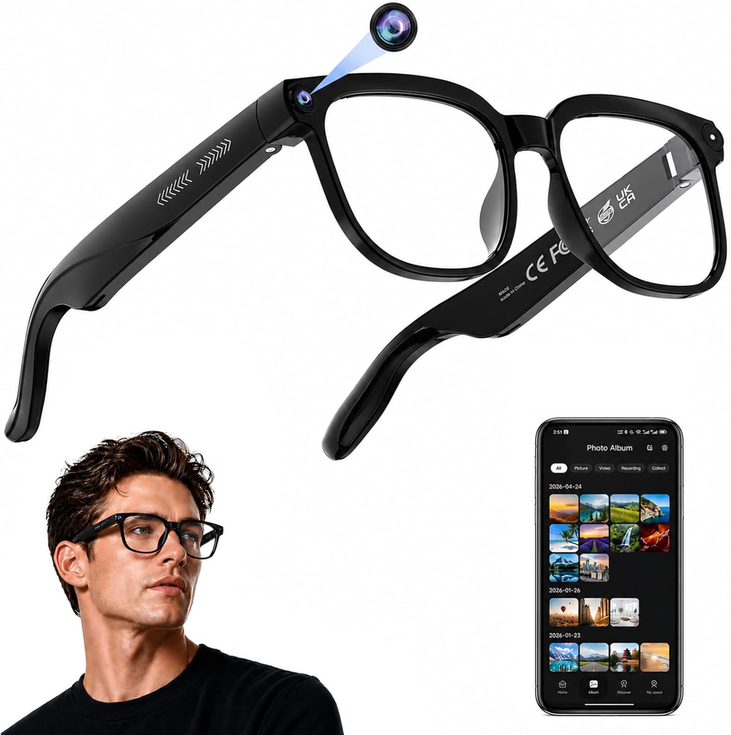 AI Smart Glasses: 4K Camera, R - Smart Glasses Lens 评论和价格